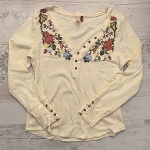 Pilcro/Anthropologie Waffle Henley Top